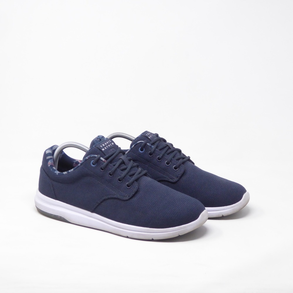 Travis Mathew Mens The Daily 2.0 Woven Sneakers Navy Blue Size 9.5
